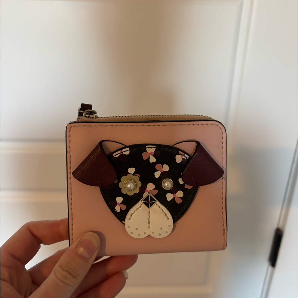 Kate Spade Pink and Brown Dog Wallet